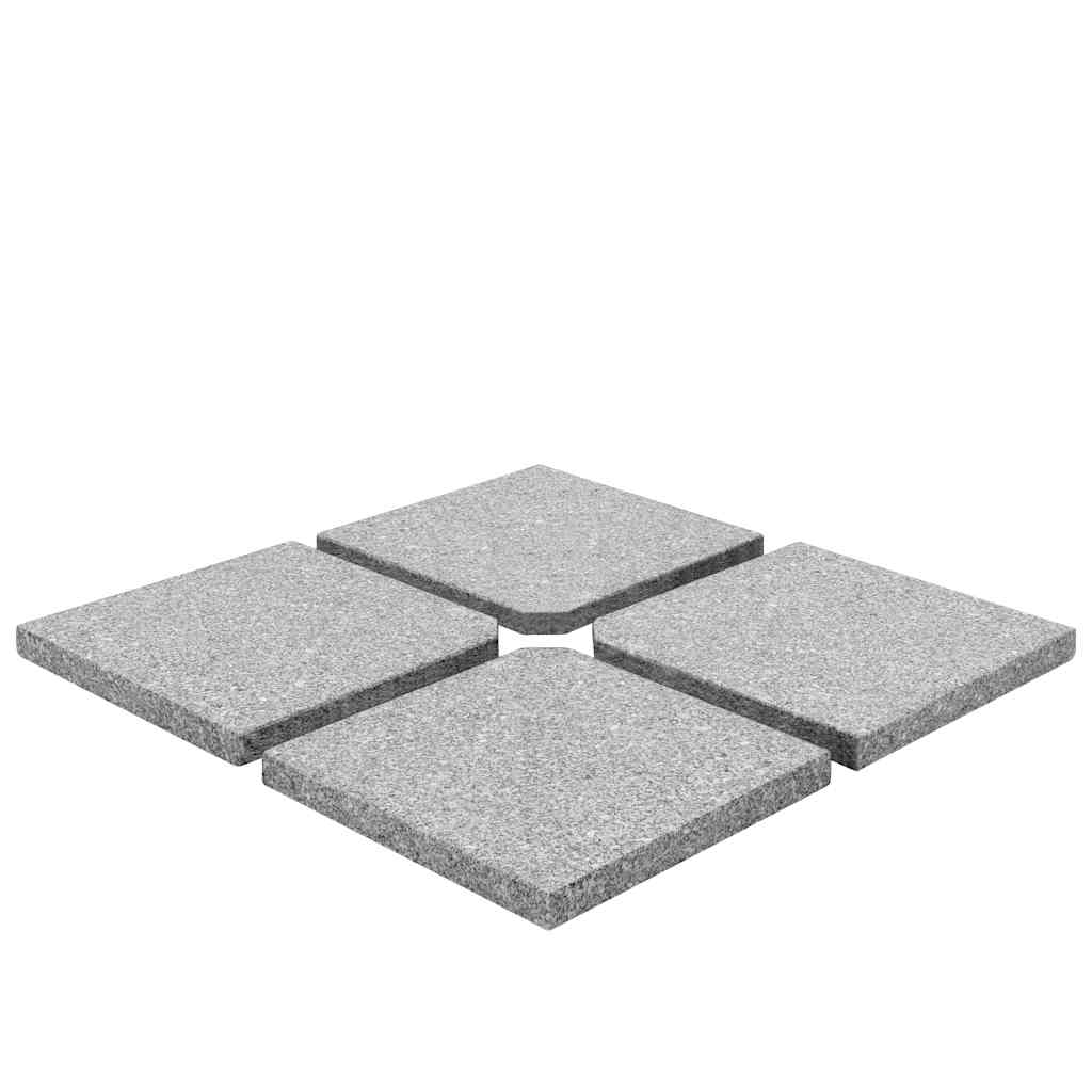 Outdoor Umbrella Bases Weight Plates 4 Pcs Grey Granite Triangular 60 kg 47 cm