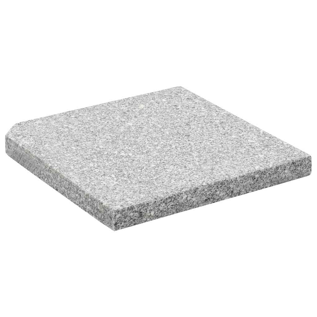 Outdoor Umbrella Bases Weight Plates 4 Pcs Grey Granite Triangular 60 kg 47 cm