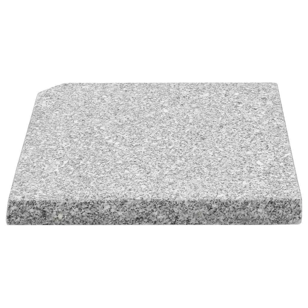 Outdoor Umbrella Bases Weight Plates 4 Pcs Grey Granite Triangular 60 kg 47 cm