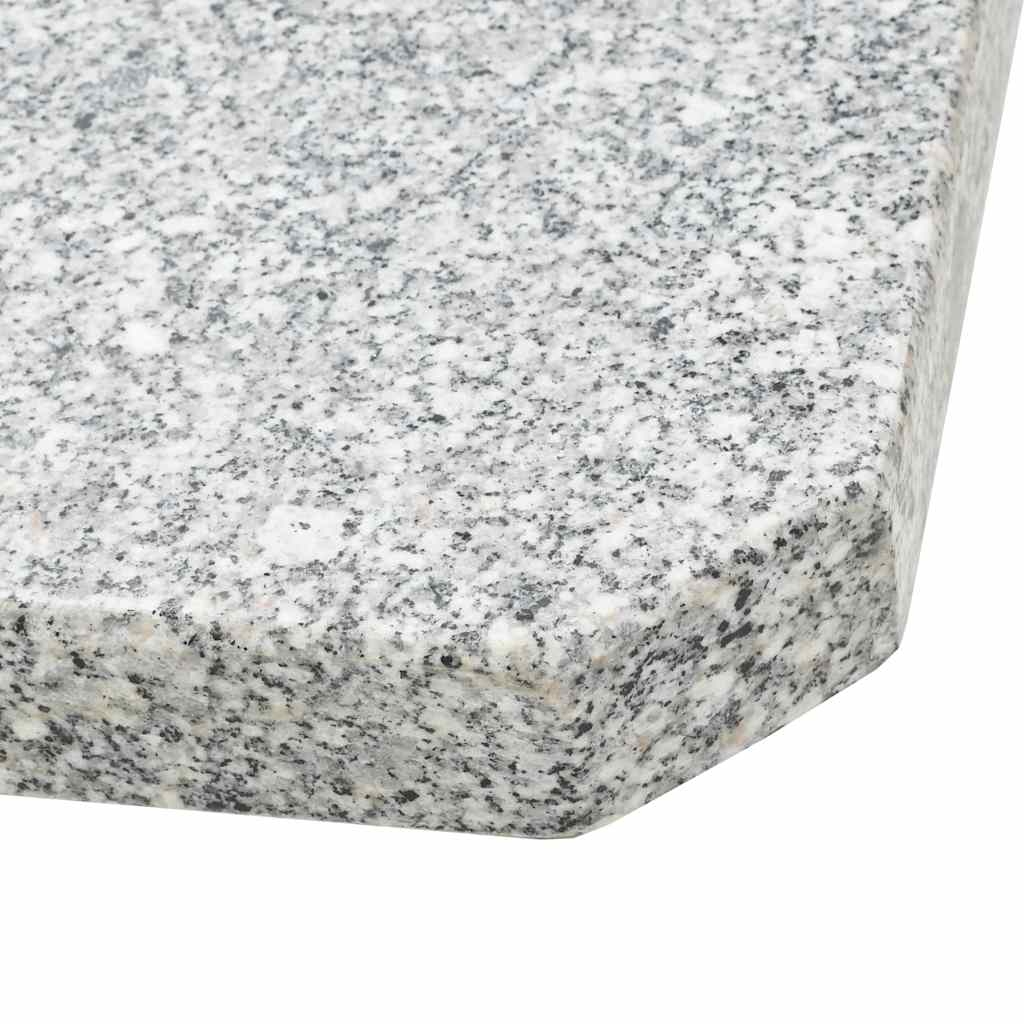 Outdoor Umbrella Bases Weight Plates 4 Pcs Grey Granite Triangular 60 kg 47 cm