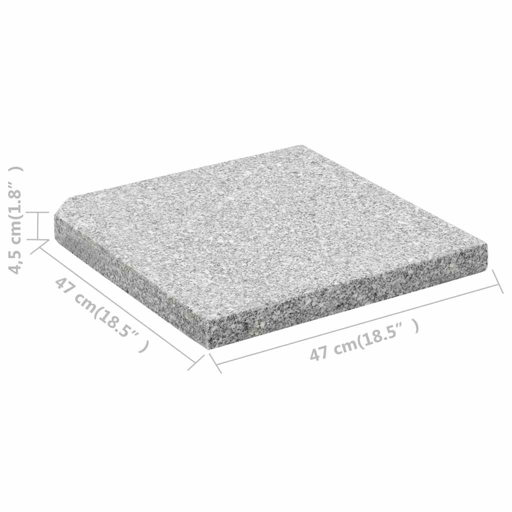 Outdoor Umbrella Bases Weight Plates 4 Pcs Grey Granite Triangular 60 kg 47 cm