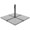 Outdoor Umbrella Bases Weight Plates 4 Pcs Grey Granite Triangular 60 kg 47 cm