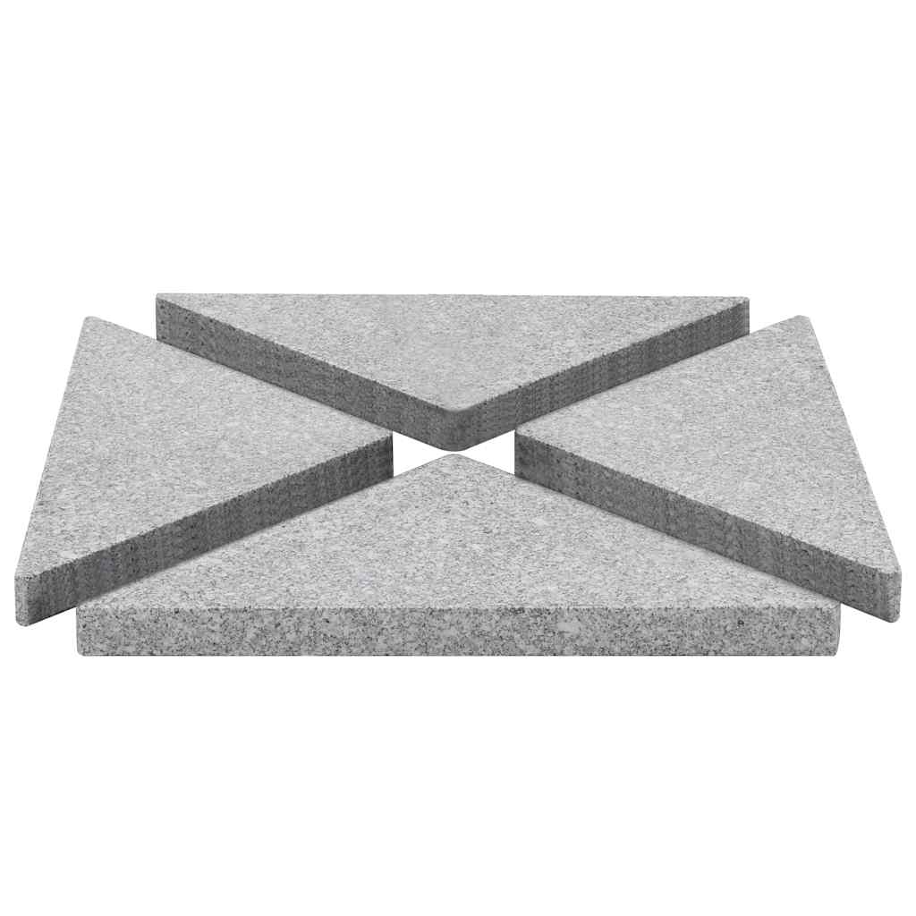 Outdoor Umbrella Bases Weight Plates 4 Pcs Grey Granite Triangular 60 kg 47 cm