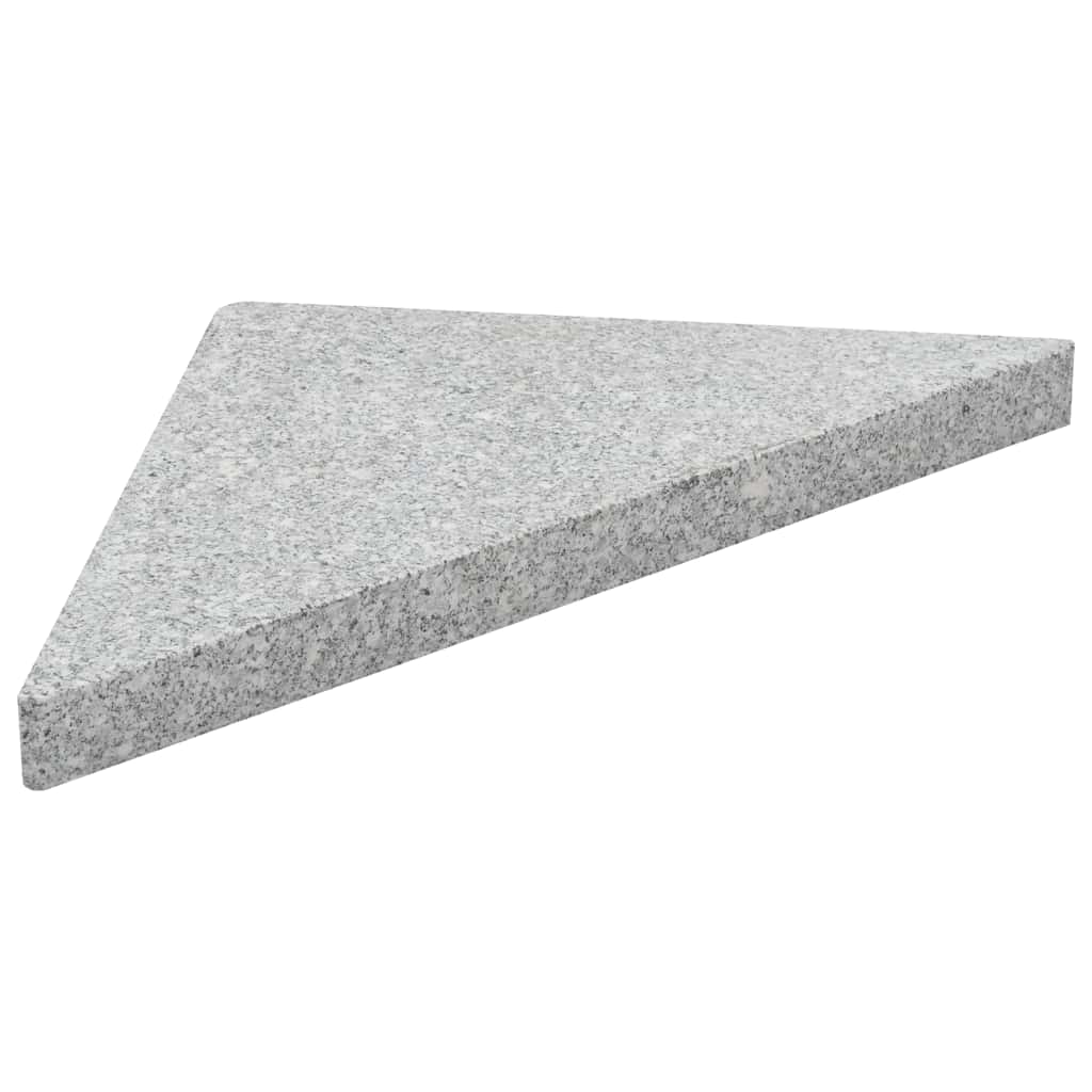 Outdoor Umbrella Bases Weight Plates 4 Pcs Grey Granite Triangular 60 kg 47 cm
