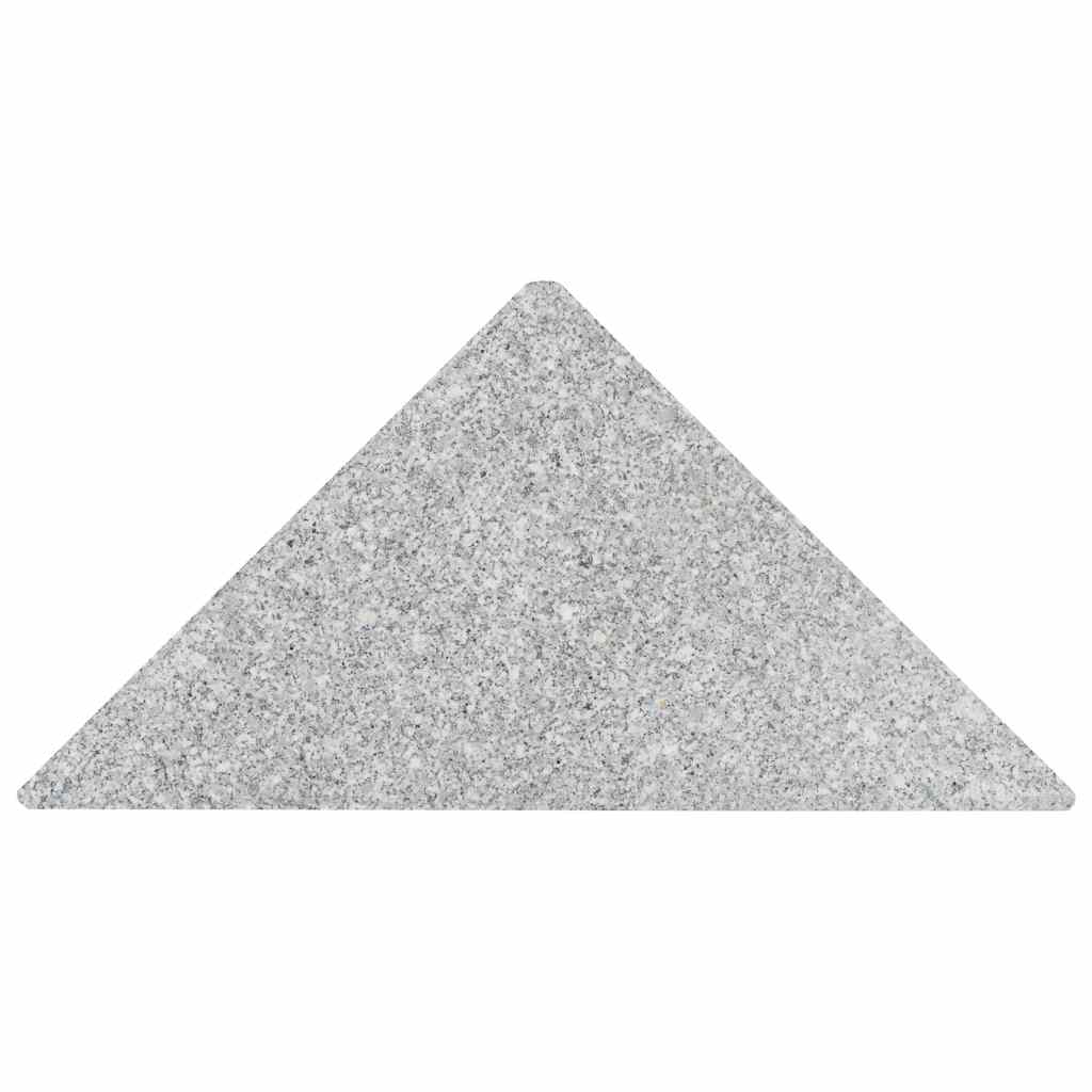 Outdoor Umbrella Bases Weight Plates 4 Pcs Grey Granite Triangular 60 kg 47 cm