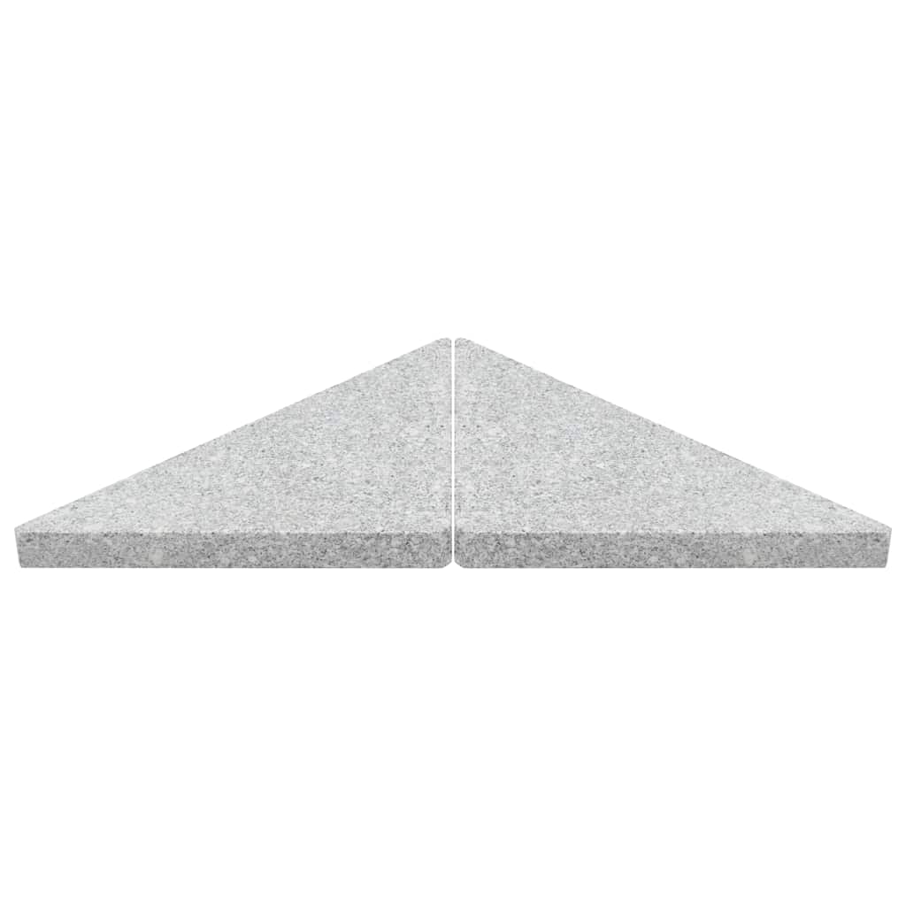 Outdoor Umbrella Bases Weight Plates 4 Pcs Grey Granite Triangular 60 kg 47 cm