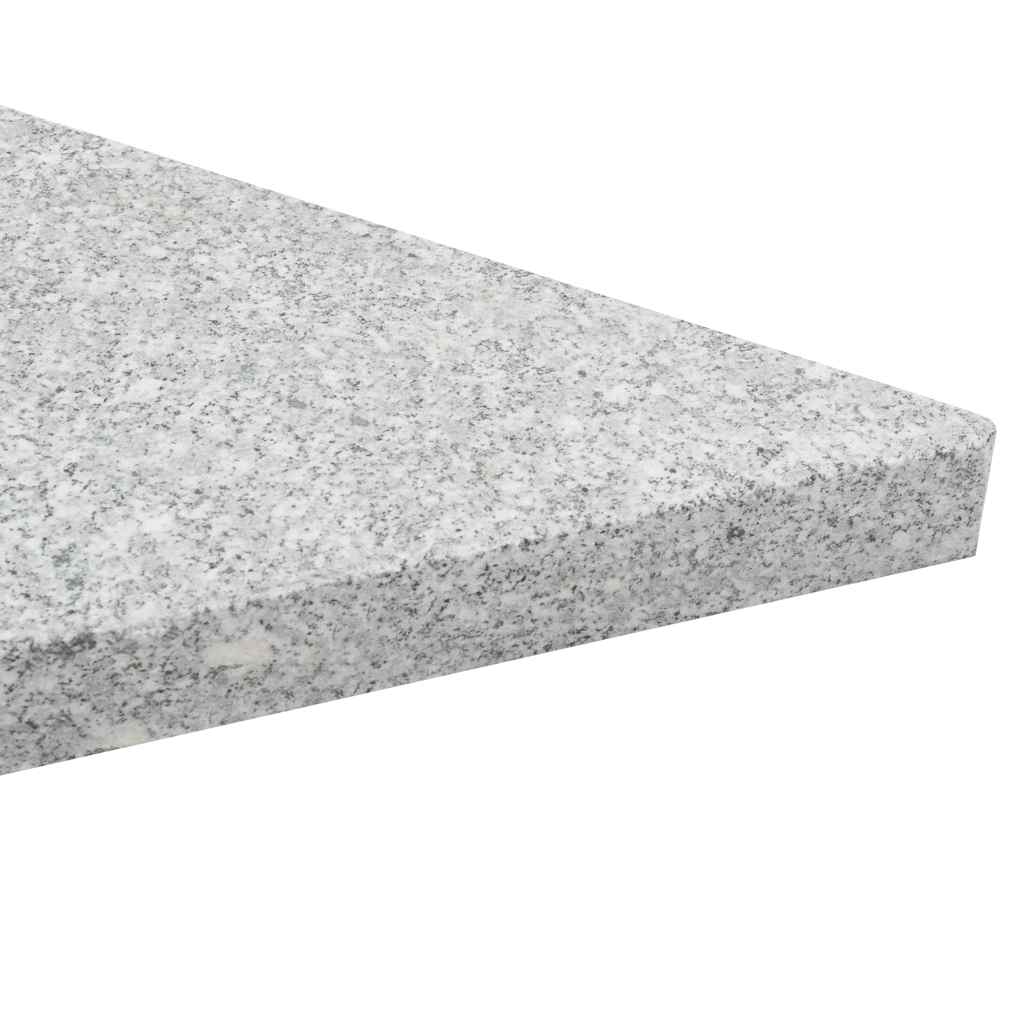 Outdoor Umbrella Bases Weight Plates 4 Pcs Grey Granite Triangular 60 kg 47 cm