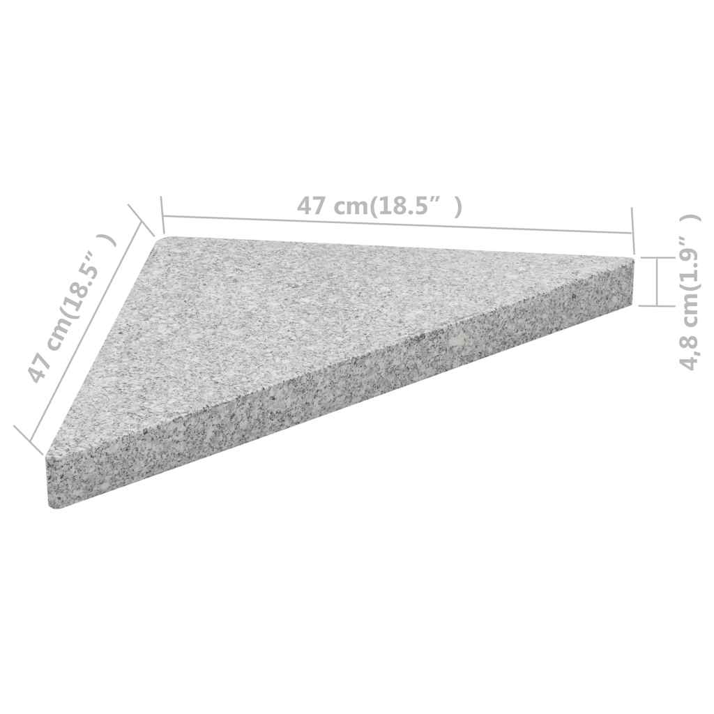 Outdoor Umbrella Bases Weight Plates 4 Pcs Grey Granite Triangular 60 kg 47 cm