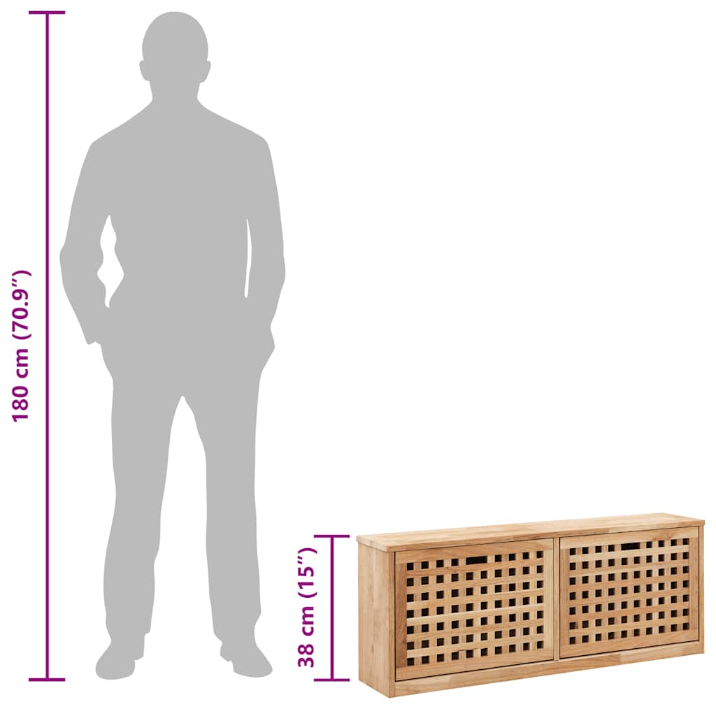Shoe Storage Bench 94X20X Solid Walnut Wood