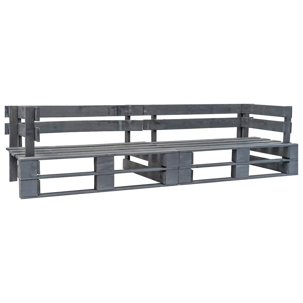 Outdoor Bench Garden 2-Seater Pallet Sofa Wood honey brown black light brown 220