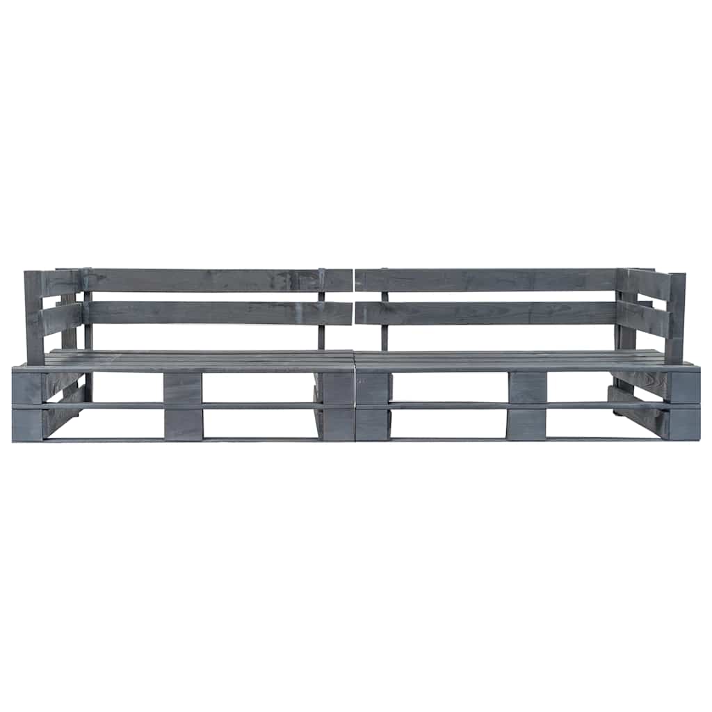 Outdoor Bench Garden 2-Seater Pallet Sofa Wood honey brown black light brown 220