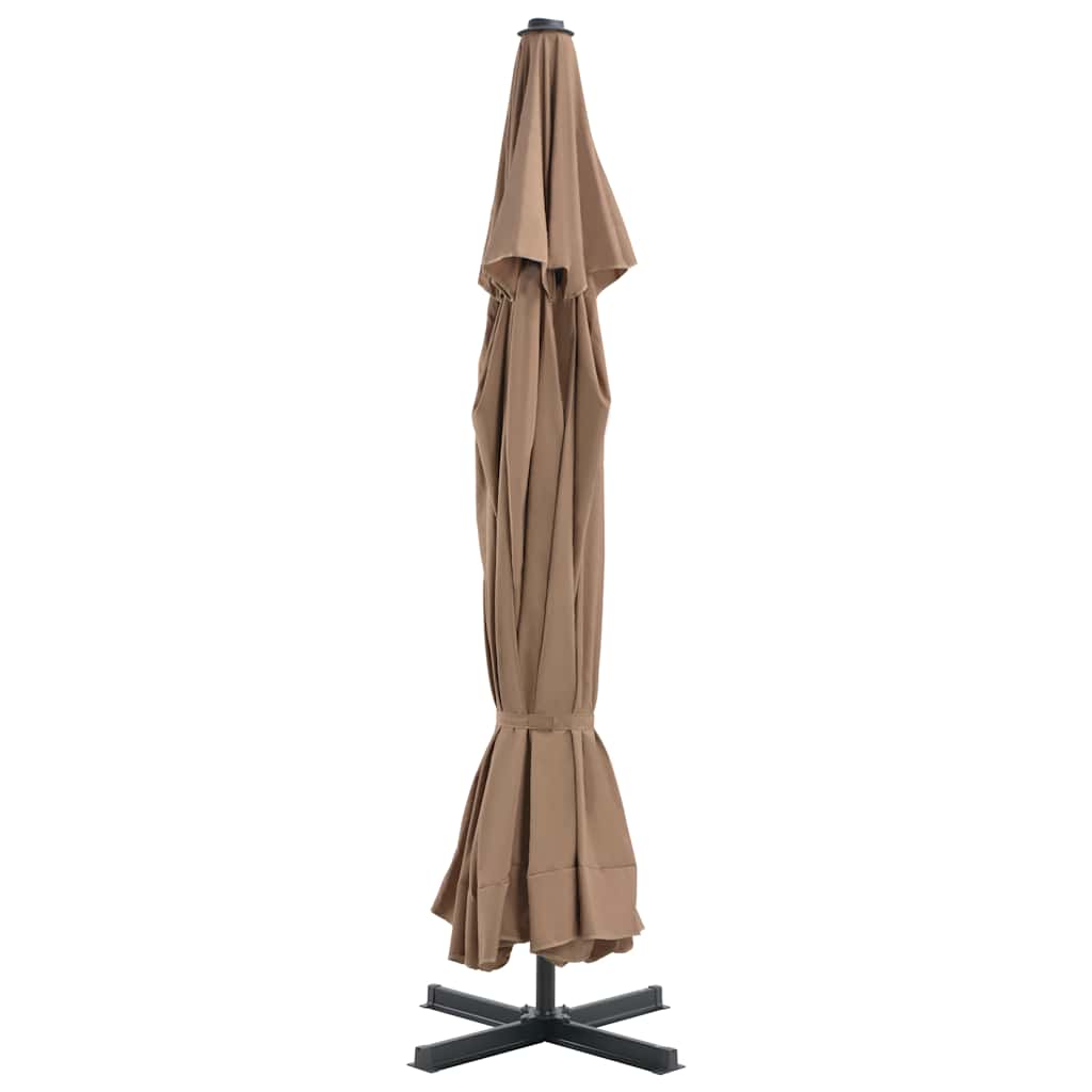 Garden Parasol Portable Base anthracite taupe red terracotta Plastic LED 50 cm