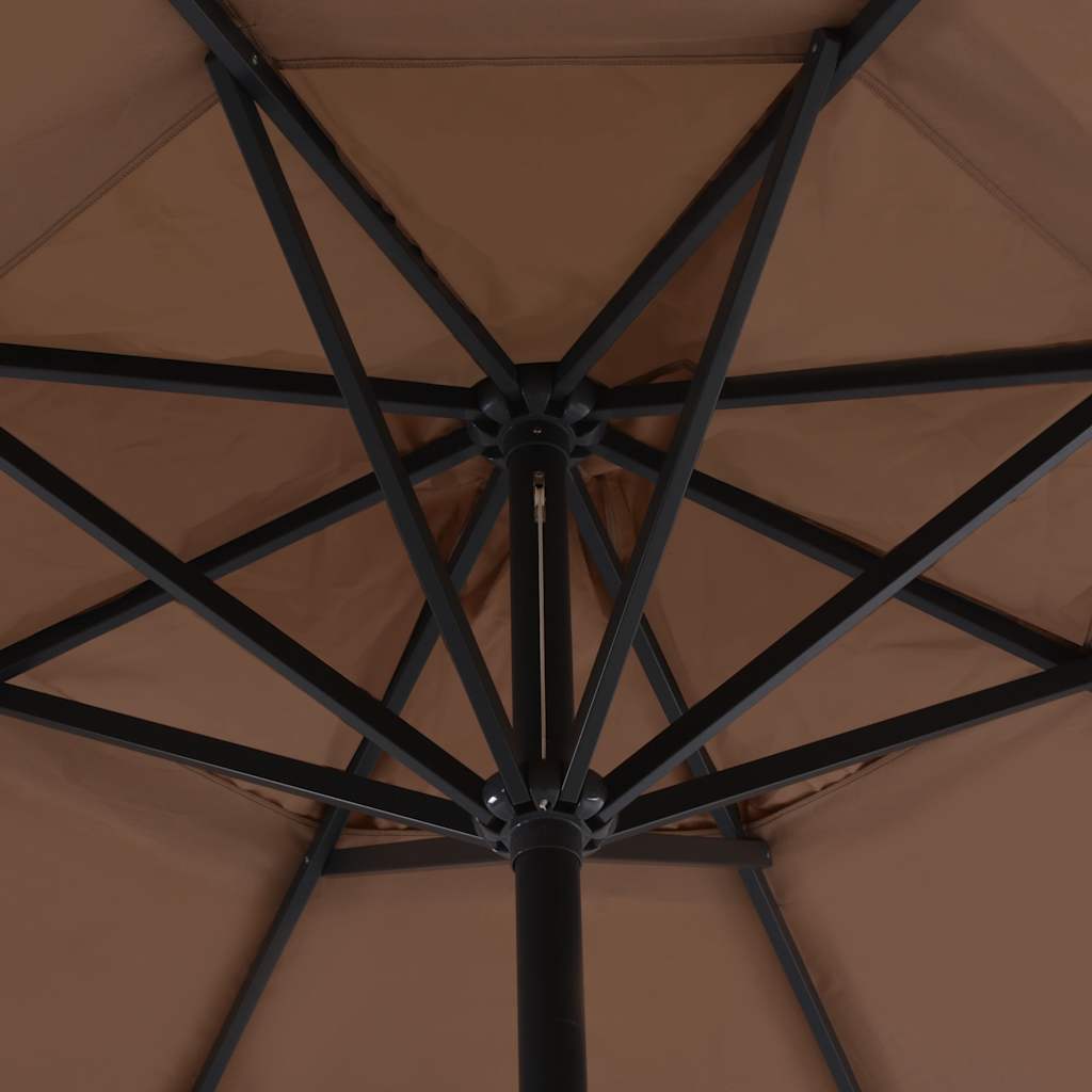 Garden Parasol Portable Base anthracite taupe red terracotta Plastic LED 50 cm