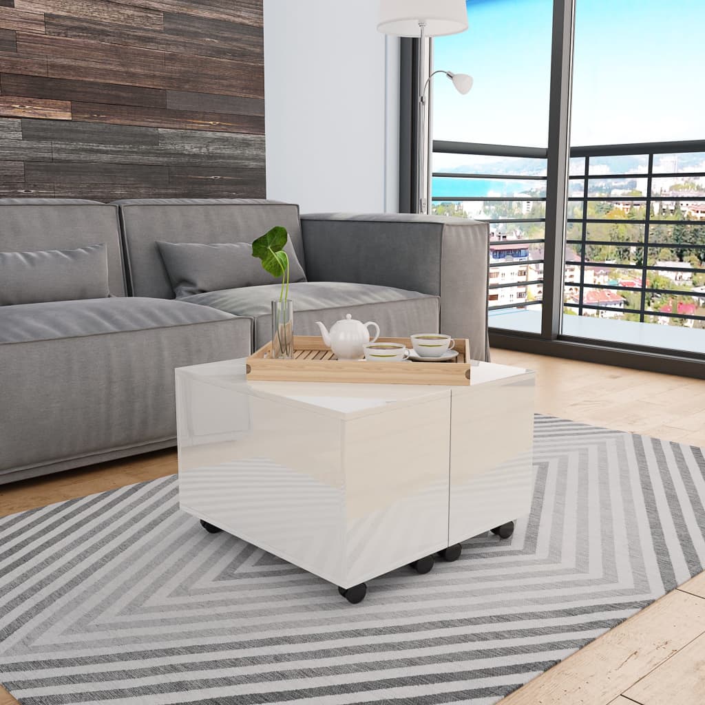 Coffee Table High Gloss Engineered Wood