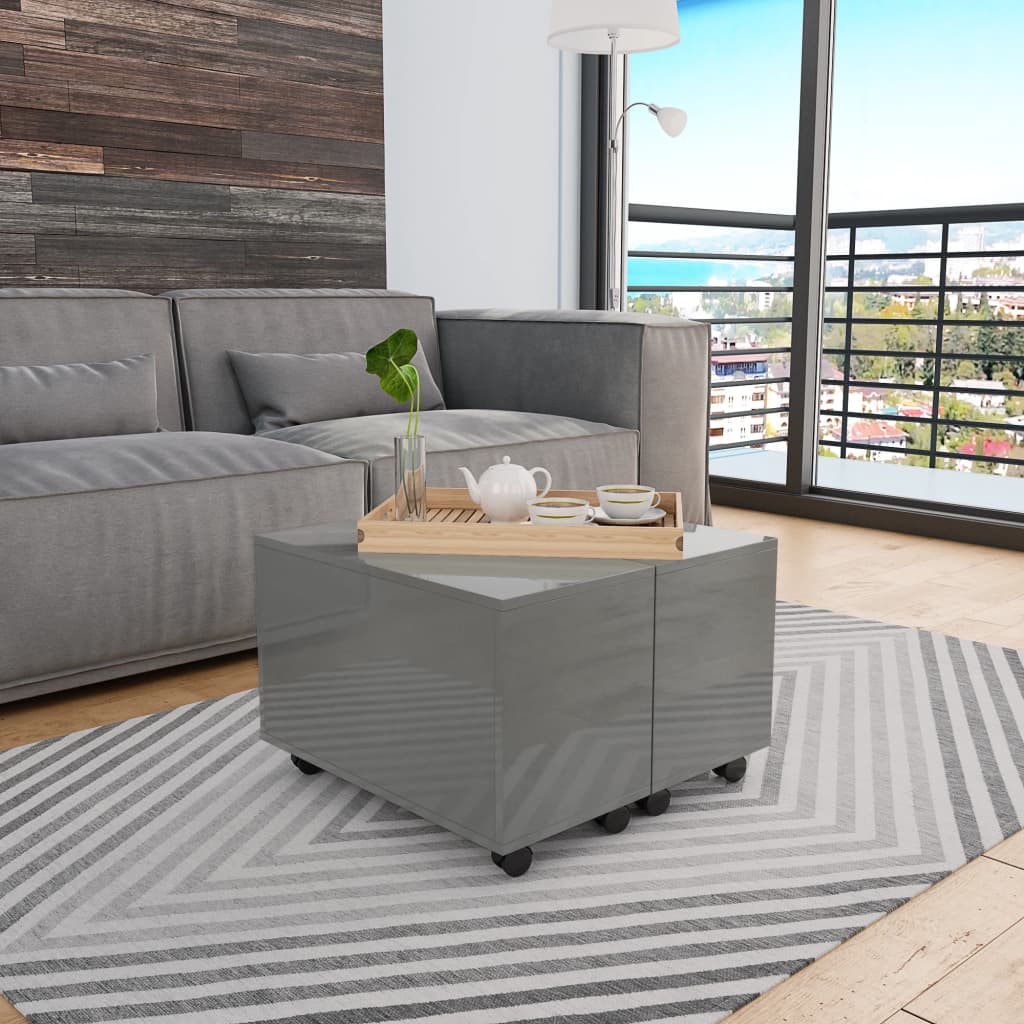 Coffee Table High Gloss Engineered Wood