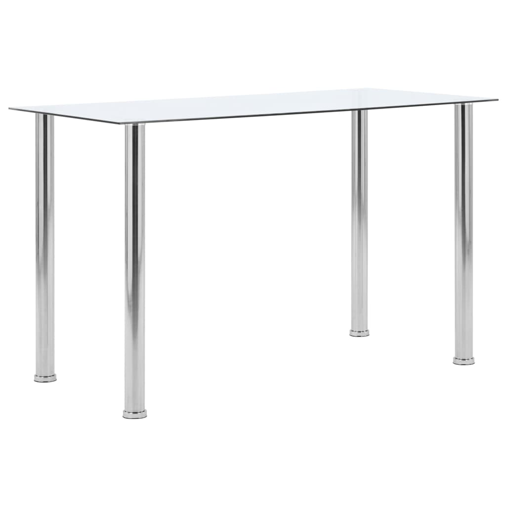 Dining Table Transparent 120X60X75 Cm Tempered Glass