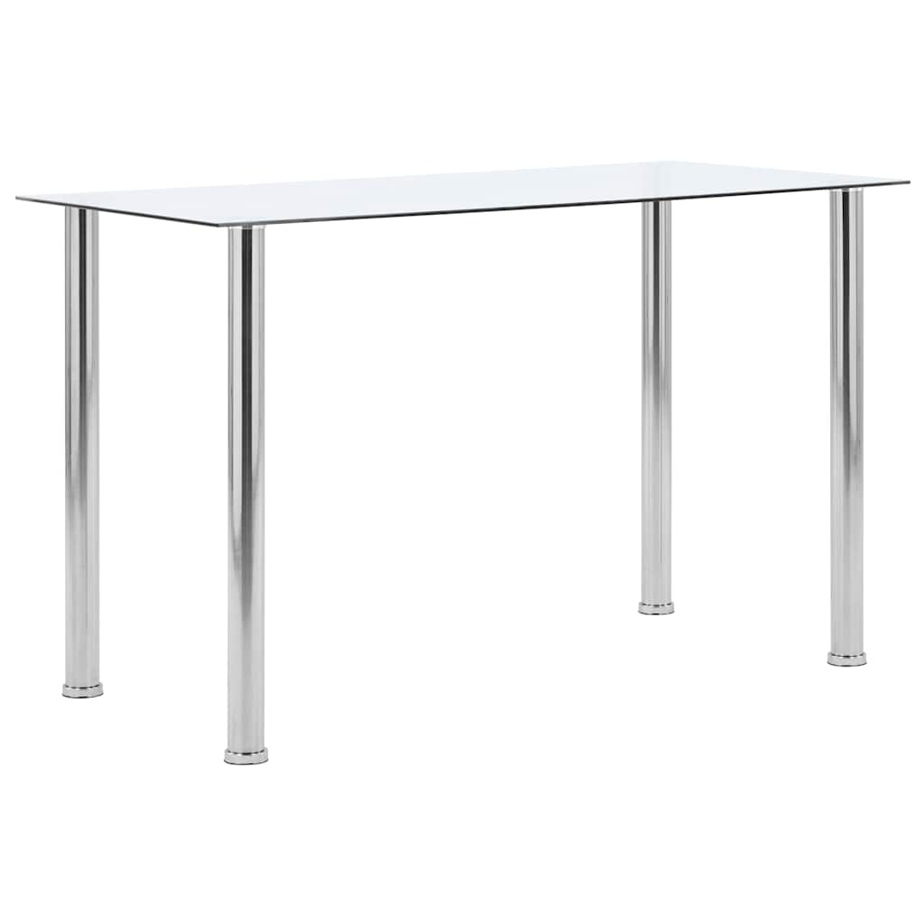 Dining Table Transparent 120X60X75 Cm Tempered Glass stainless steel 120 cm