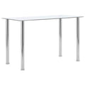 Dining Table Transparent 120X60X75 Cm Tempered Glass stainless steel 120 cm