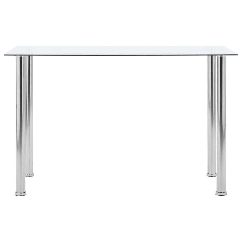 Dining Table Transparent 120X60X75 Cm Tempered Glass