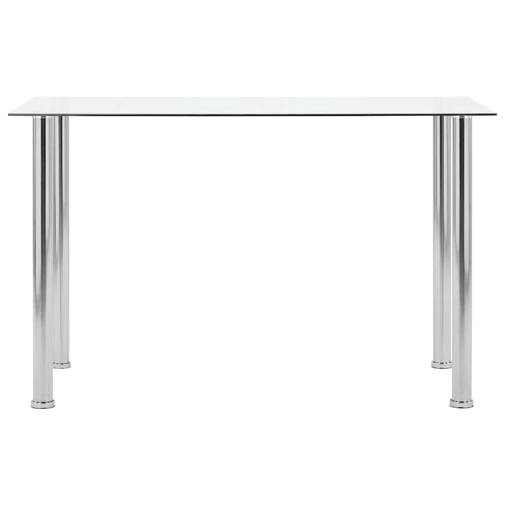 Dining Table Transparent 120X60X75 Cm Tempered Glass stainless steel 120 cm