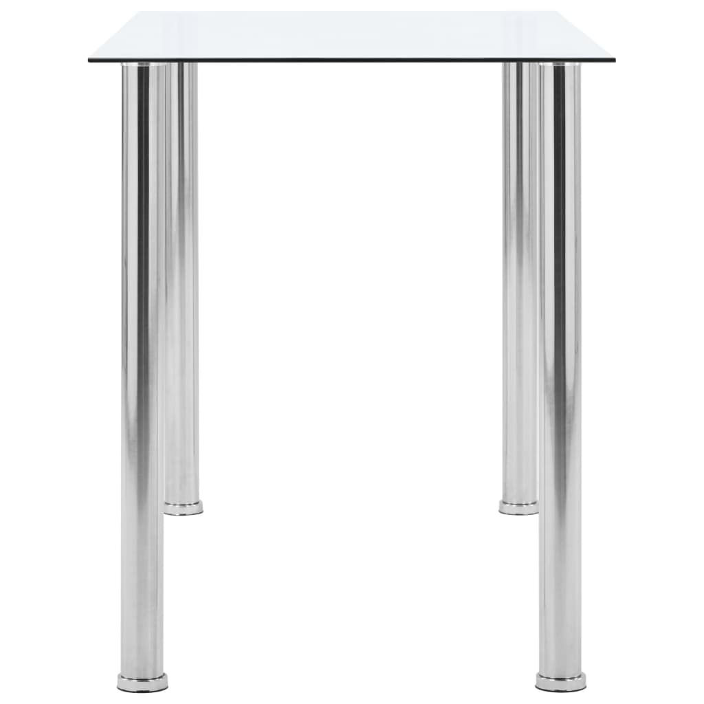 Dining Table Transparent 120X60X75 Cm Tempered Glass