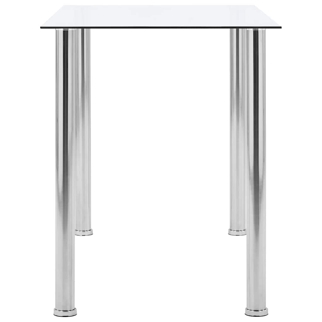 Dining Table Transparent 120X60X75 Cm Tempered Glass stainless steel 120 cm