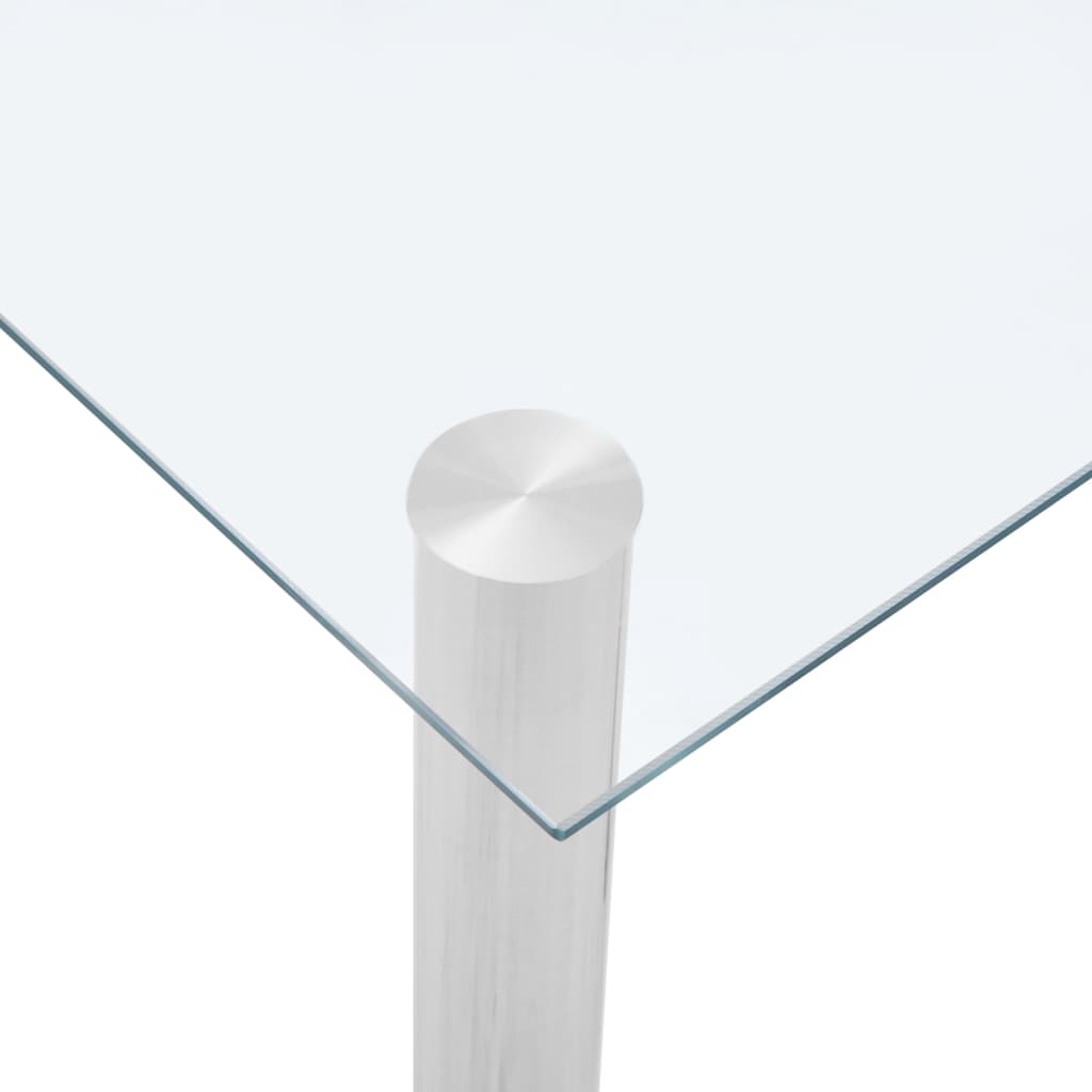 Dining Table Transparent 120X60X75 Cm Tempered Glass