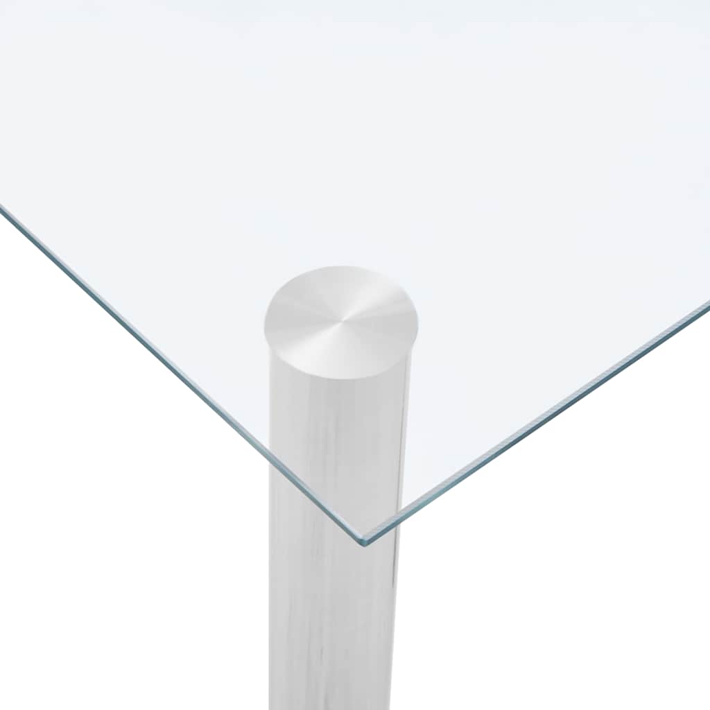 Dining Table Transparent 120X60X75 Cm Tempered Glass stainless steel 120 cm
