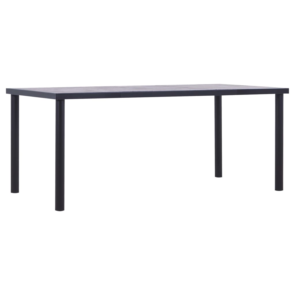 Dining Table Black And Concrete Grey Mdf