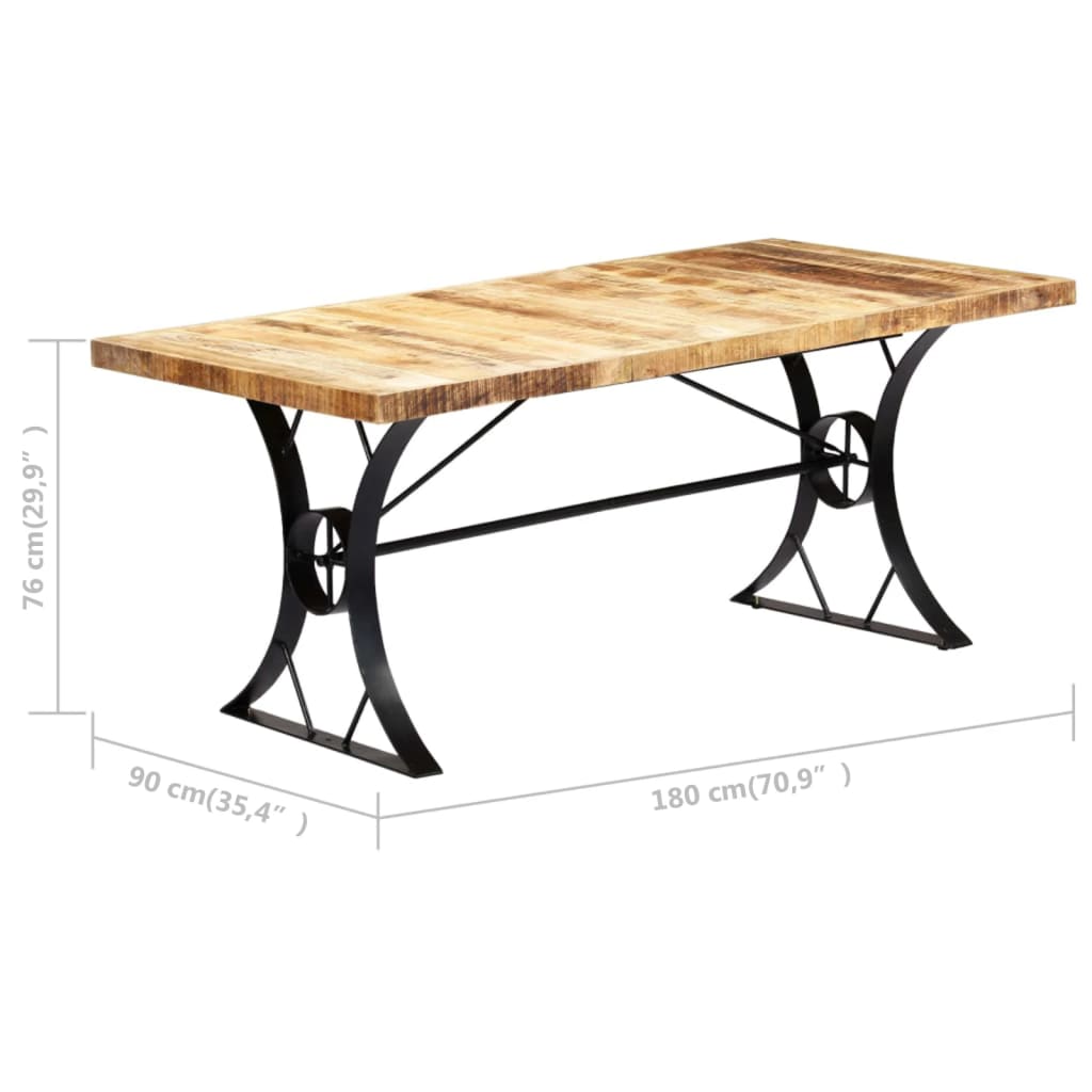 Dining Table 180X90X76 Cm Solid Mango Wood