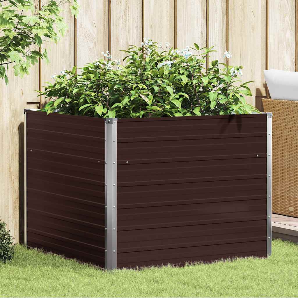 Raised Garden Bed 100X100X77 Cm Galvanised Steel