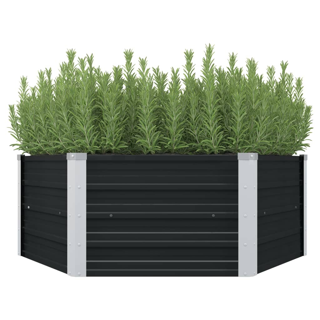 Garden Raised Bed 129X45 Cm Galvanized Steel
