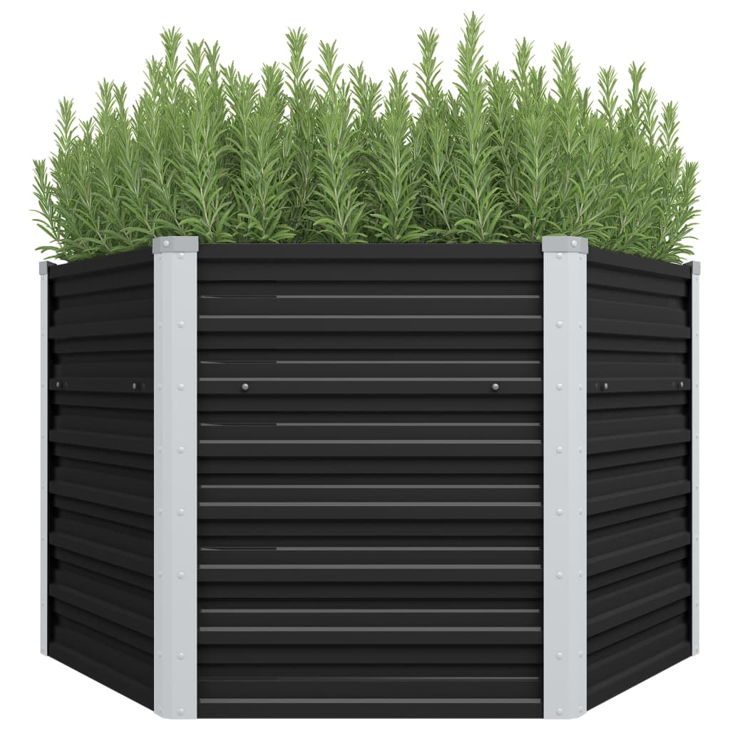 Garden Raised Bed 129X45 Cm Galvanized Steel