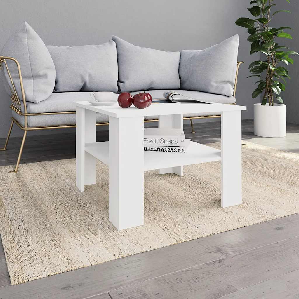 Coffee Table 60X60X42 Cm Engineered Wood Black White Concrete Grey Black Oak 60