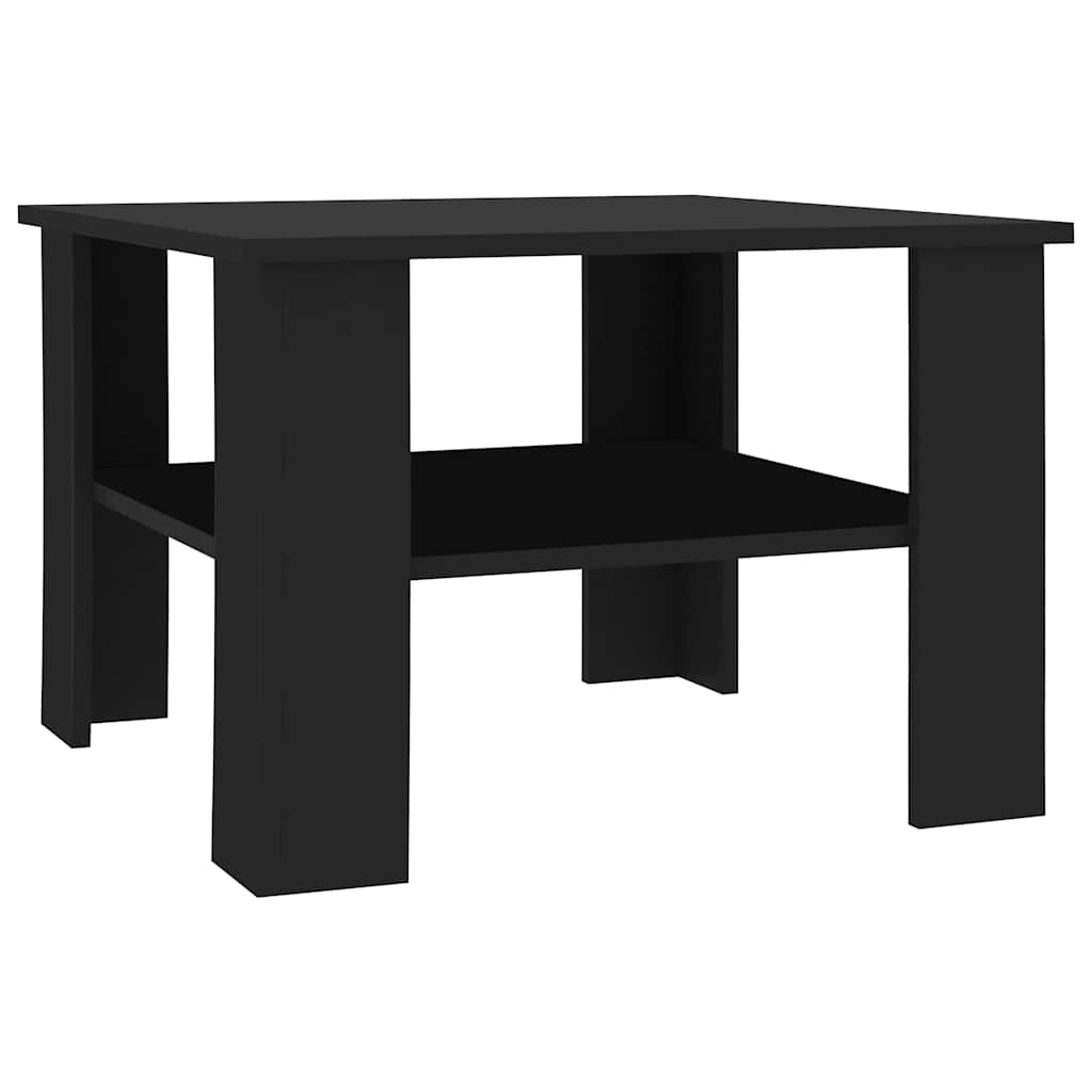 Coffee Table 60X60X42 Cm Engineered Wood Black White Concrete Grey Black Oak 60