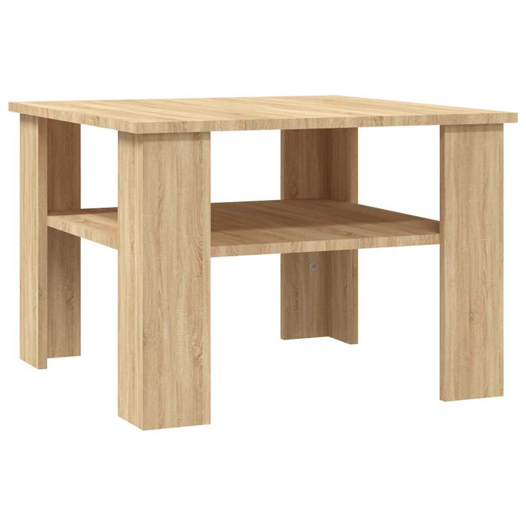 Coffee Table 60X60X42 Cm Engineered Wood Black White Concrete Grey Black Oak 60