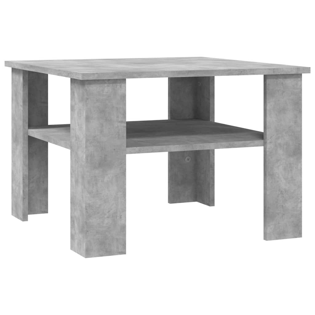 Coffee Table 60X60X42 Cm Engineered Wood Black White Concrete Grey Black Oak 60