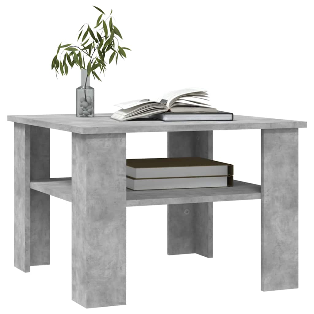 Coffee Table 60X60X42 Cm Engineered Wood Black White Concrete Grey Black Oak 60