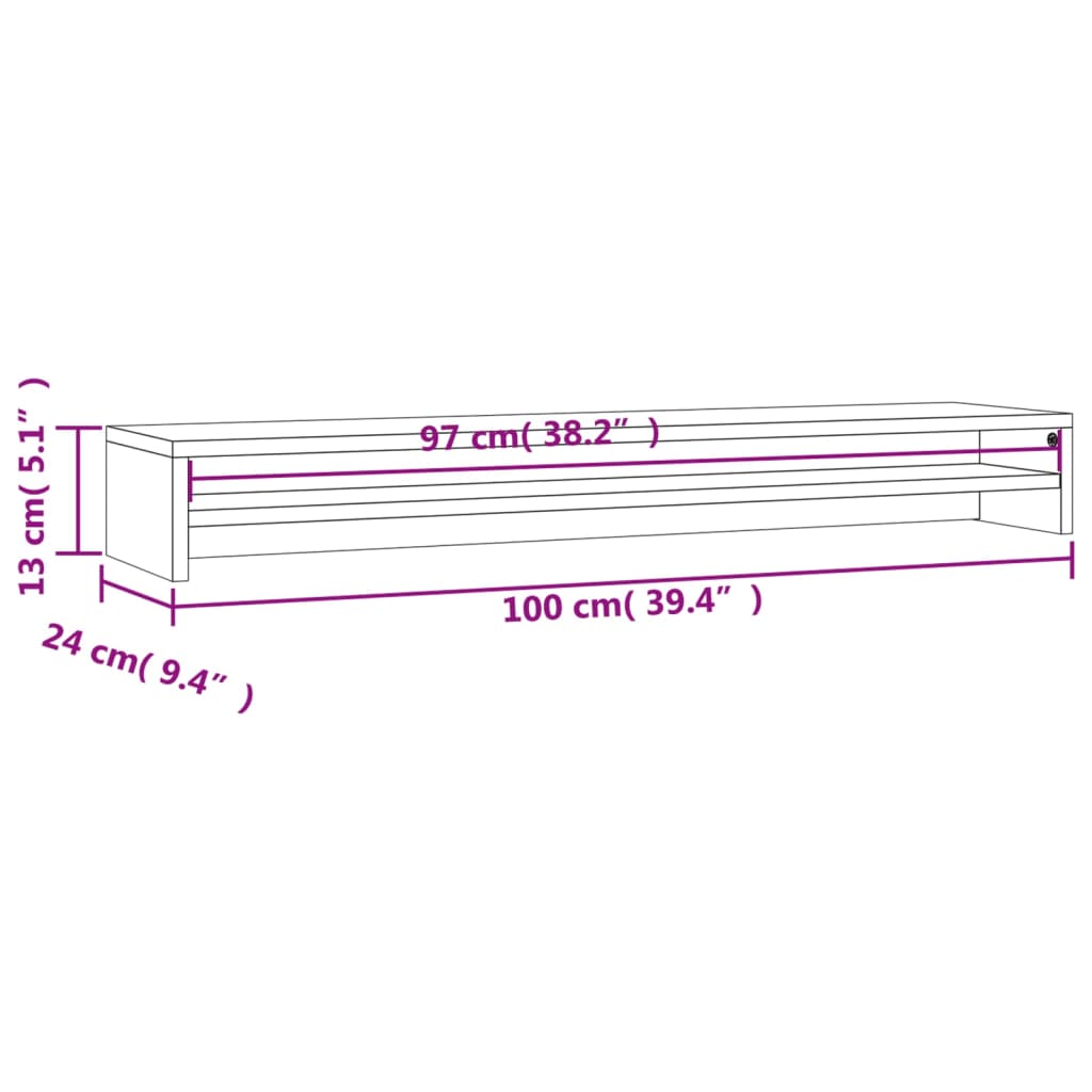 Monitor Stand 100X24X13 Cm Engineered Wood