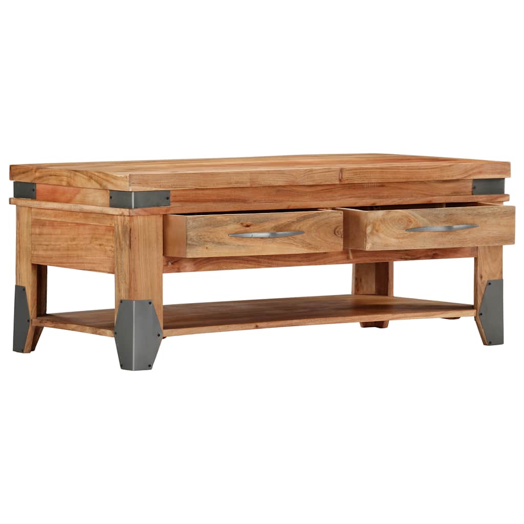 Coffee Table 110X52X45 Cm Solid Acacia Wood Natural wood colour 110 cm