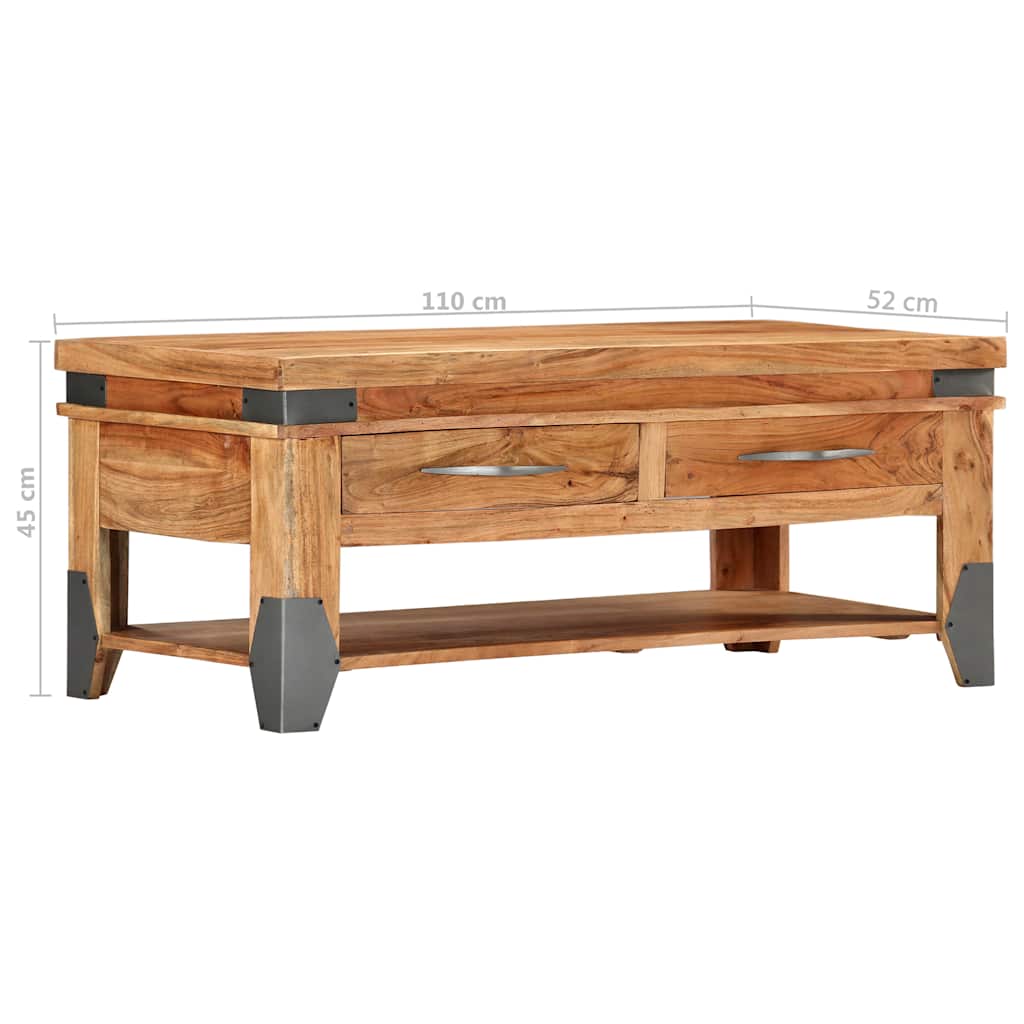 Coffee Table 110X52X45 Cm Solid Acacia Wood Natural wood colour 110 cm