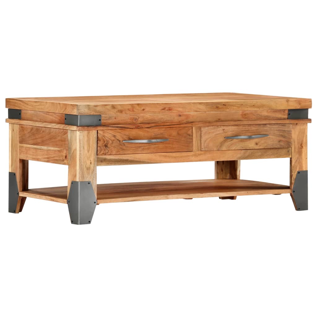 Coffee Table 110X52X45 Cm Solid Acacia Wood