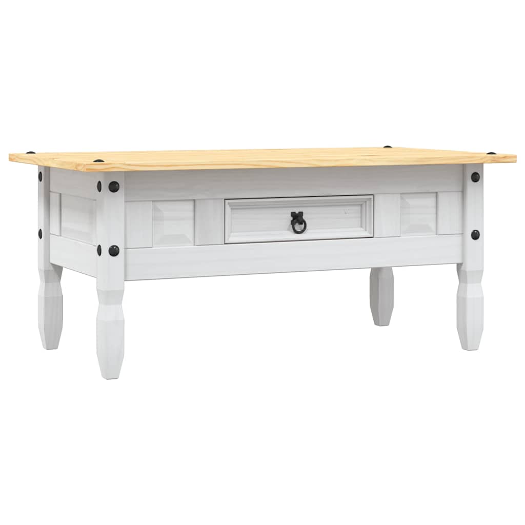 Coffee Table Mexican Pine Corona Range 100X55X44 Cm White Brown Grey 100 Cm Brow