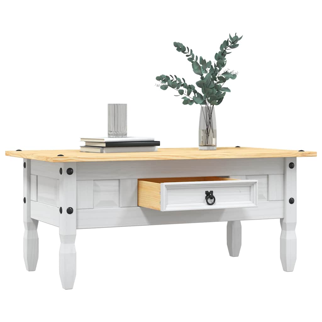 Coffee Table Mexican Pine Corona Range 100X55X44 Cm white brown grey 100 cm