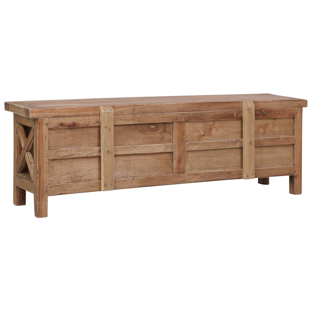 Tv Cabinet With 3 Drawers 120X30X40 Cm Solid Mahogany Wood