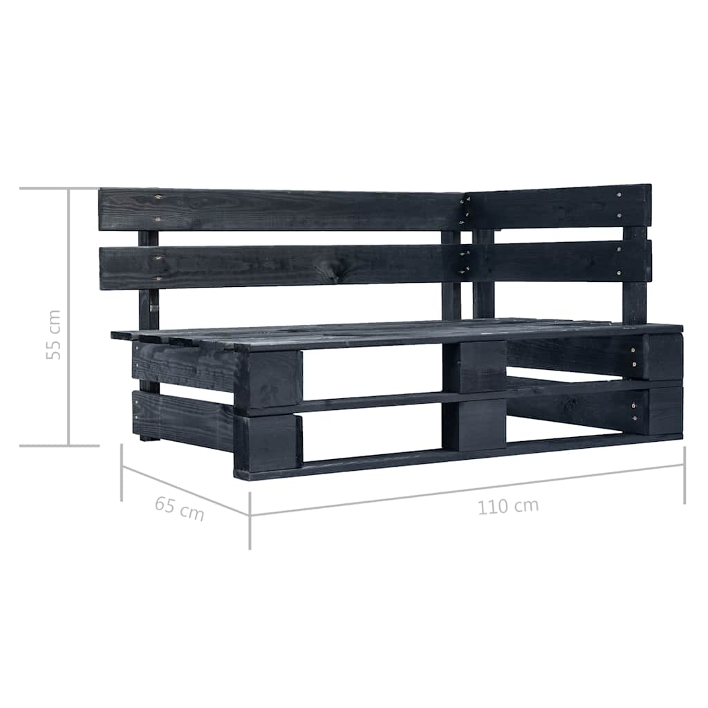 Outdoor Bench Garden Pallet Corner Honey Wood Patio Lounge Seating Furniture LED