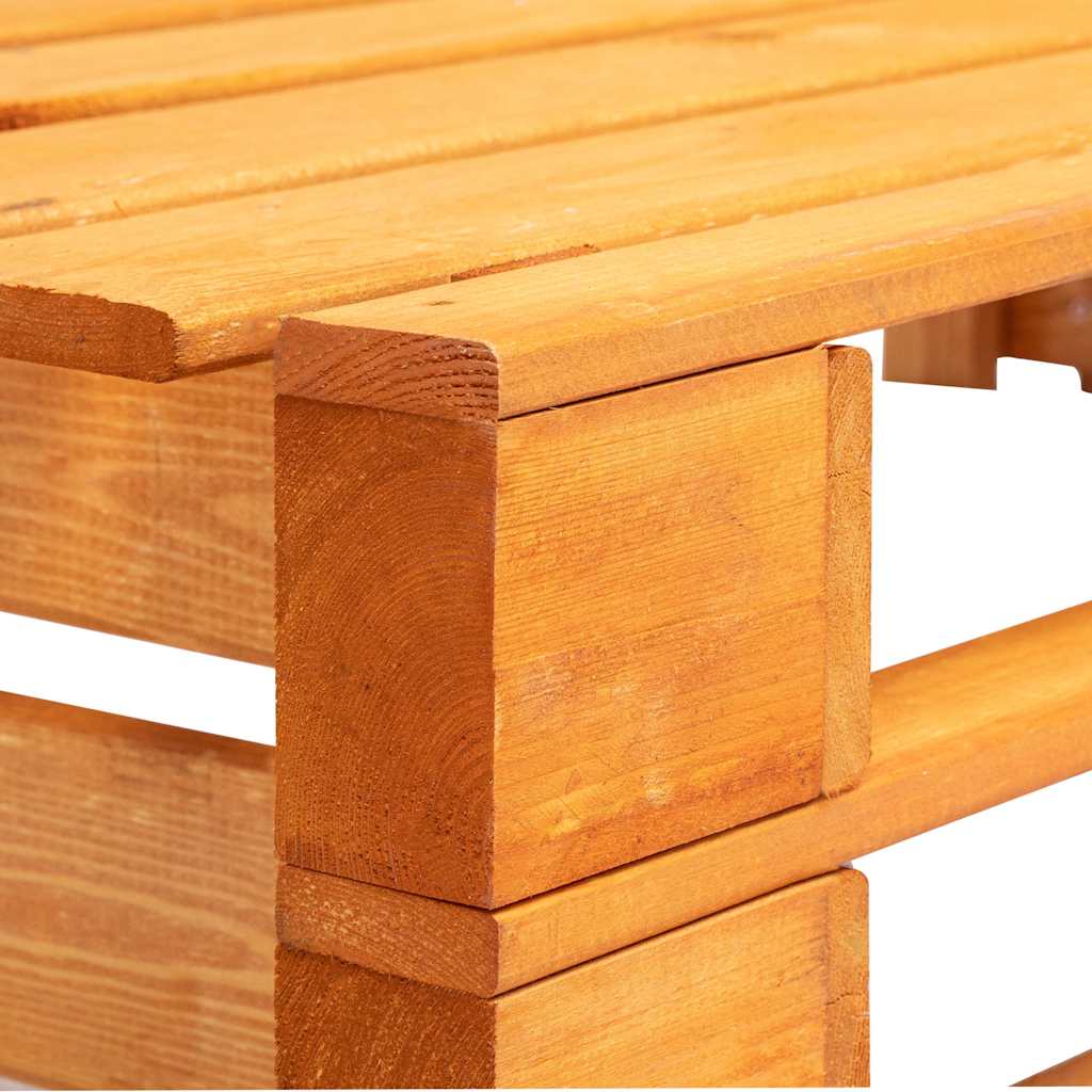 Outdoor Bench Garden Pallet Corner Honey Wood Patio Lounge Seating Furniture LED