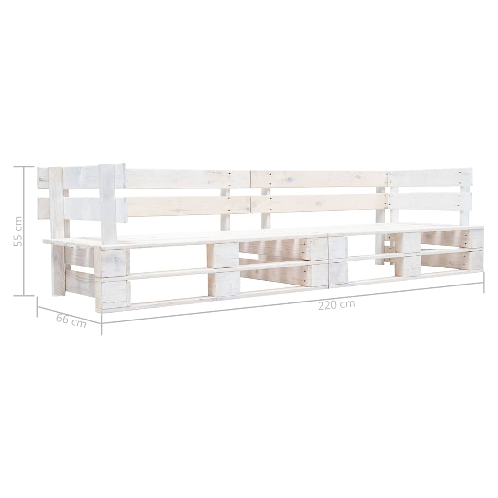 Outdoor Bench Garden 2-Seater Pallet Sofa Wood honey brown black light brown 220