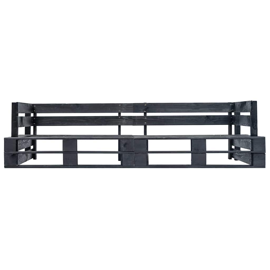 Outdoor Bench Garden 2-Seater Pallet Sofa Wood honey brown black light brown 220