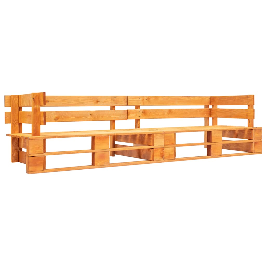 Outdoor Bench Garden 2-Seater Pallet Sofa Wood honey brown black light brown 220